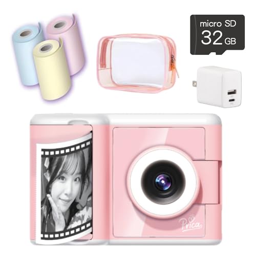 Amazon.co.jp: プリカ キッズカメラ マカロンピンク ＋カラーロール紙